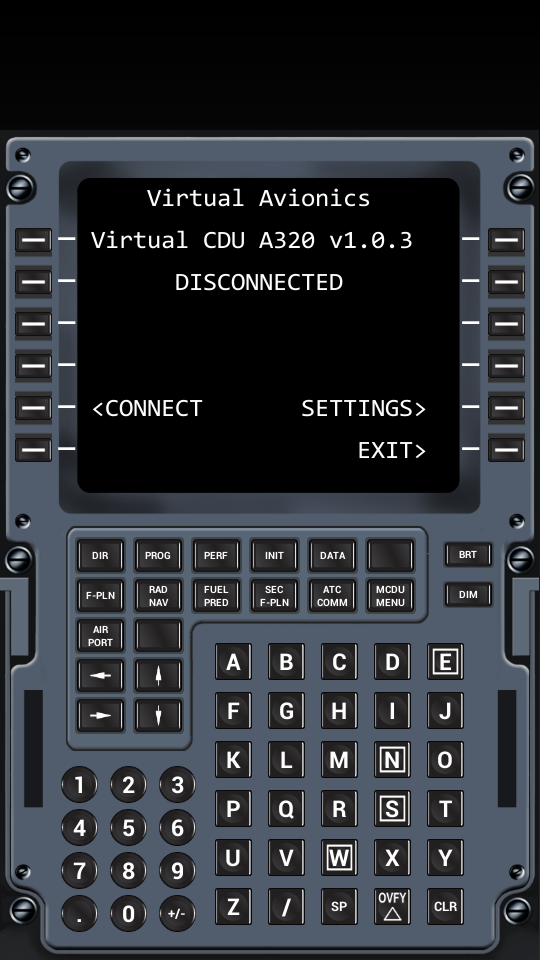 Android application Virtual CDU A318-A320 screenshort