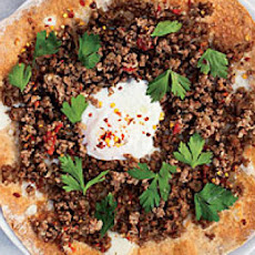Turkish Ground-Lamb Pizzas