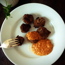 Indian-style meatballs with tomato-lemon-cilantro sauce