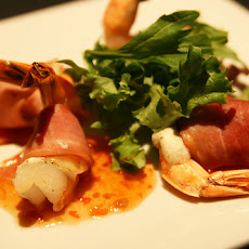 Glazed Prosciutto-Wrapped Shrimp