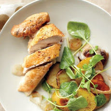 Quick Roasted Chicken with Potatoes, Onions, and Watercress