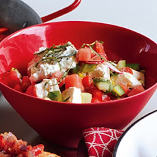 Chopped Veggie Salad with Watermelon and Feta Cheese