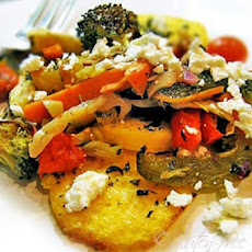 Roasted Vegetables on Broiled Polenta