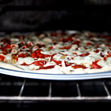 Whole Wheat Roasted Red Pepper + Fontina Pizza with Balsamic Glaze
