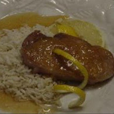 Pork Chops in Peach and Ginger Sauce