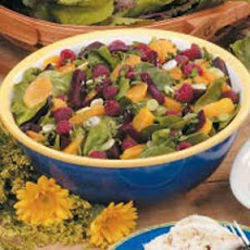 Beet Spinach Salad (mint and raspberries)