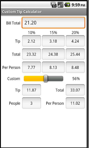 Custom Tip Calculator