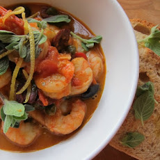 Shrimp with Chunky Cherry Tomato Puttanesca Sauce