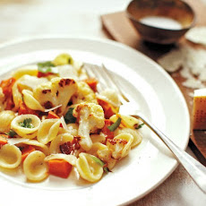 Pasta with Roasted Vegetables and Bacon