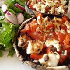 Grilled Portobellos With Pesto, Tomatoes and Feta