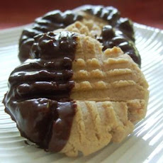 White Lily Chocolate Dipped Peanut Butter Cookies