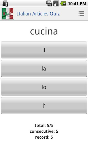 Italian articles quiz