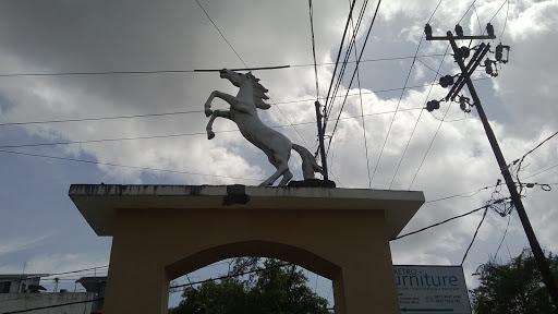 Single White Horse Statue