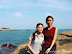 望海观音像边海岩上的两大美女