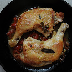 Chicken Under a Brick with Pickled Peppers