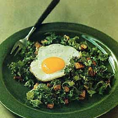 Chicory Salad with Bacon, Crispy Potatoes, and Fried Egg