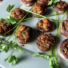 Ground Beef and Ham Stuffed Mushrooms