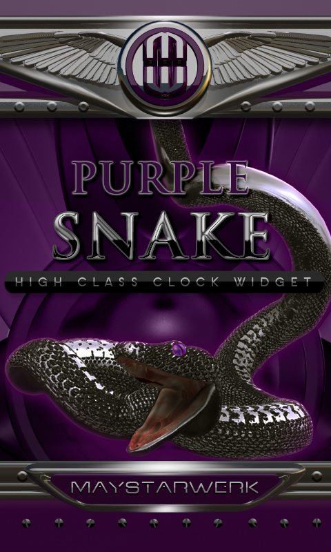 Android application purple snake clock widget screenshort
