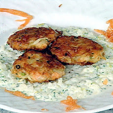 Smoked Salmon Potato Cake with Potato-Leek Cream