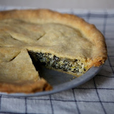 Leek and Greens Tart with Cornmeal Crust