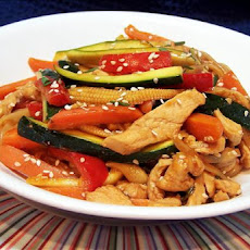 Chicken Sesame Noodle Stir Fry