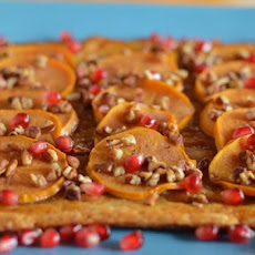 Persimmon and Pomegranate on Puff Pastry