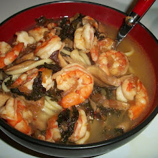 Garlicy Shrimp and Udon