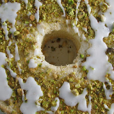 Lime Angel Food Cake with Pistachios and Lime Glaze