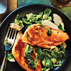 Maple-Glazed Chicken with Apple-Brussels Sprout Slaw