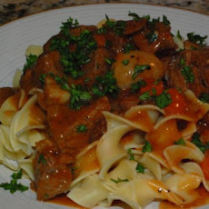 Beef in Red Wine Mushroom Sauce