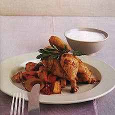 Paprika-Roasted Cornish Hens and Vegetables