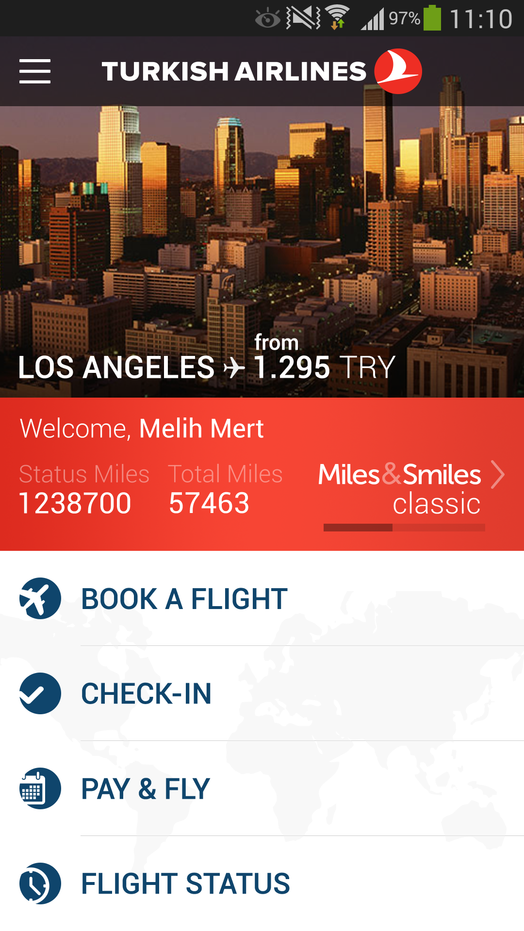 Android application Turkish Airlines screenshort