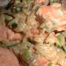 Mildly Curried Salmon and Rice (all-in-one)