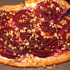 Plum Pizza with Ricotta, Apricot Reserves and Peanuts