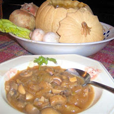 Mushroom Bourguignonne in a Whole Pumpkin