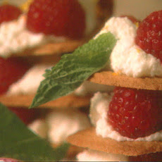 Lace Cookies with Orange-Mascarpone Filling and Raspberries