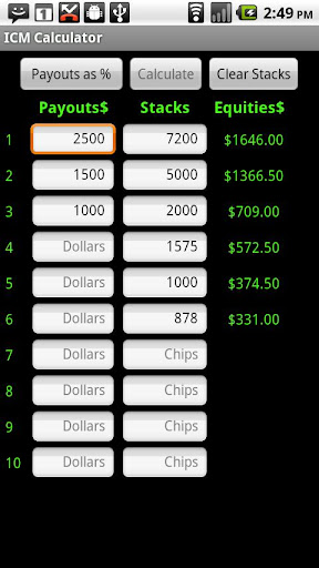 ICM Poker Deal Calculator