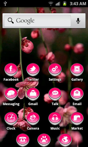 ADW Theme Cute Button HD Pink