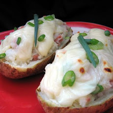 Ham and Swiss Loaded Baked Potatoes