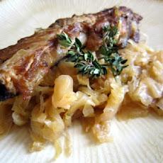 Double the Luck Ribs With Sauerkraut & Cabbage