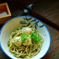 Shrimp Dumplings with Asian Herb Noodles