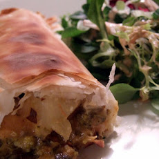 Chicken, Onion, and Apple Phyllo Rolls