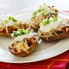 Loaded Turkey Santa Fe Baked Potato Skins