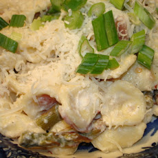 Creamy Goat Cheese and Asparagus Orecchiette