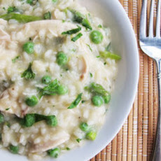 Chicken Risotto with Lemon, Asparagus and Peas