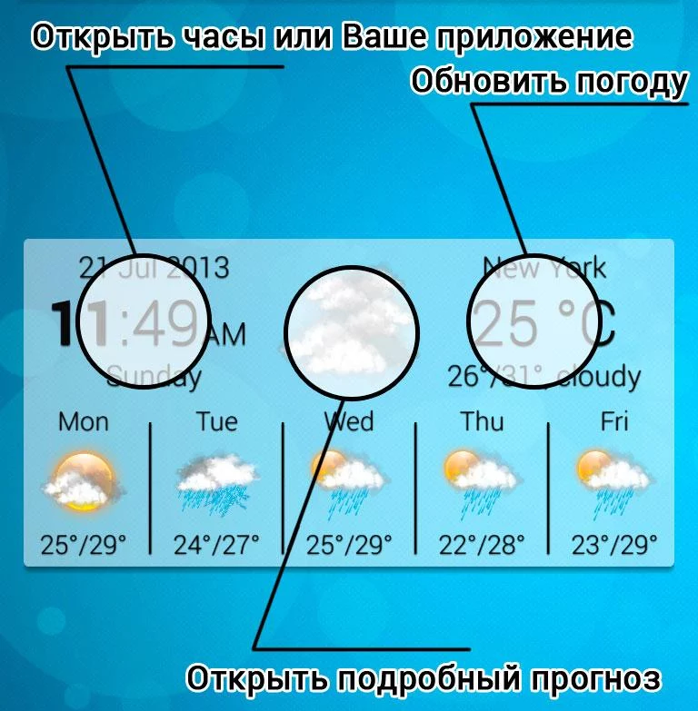 Android application Weather widget Free Version screenshort