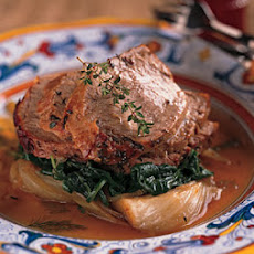 Veal Roasted with Shallots, Fennel and Vin Santo
