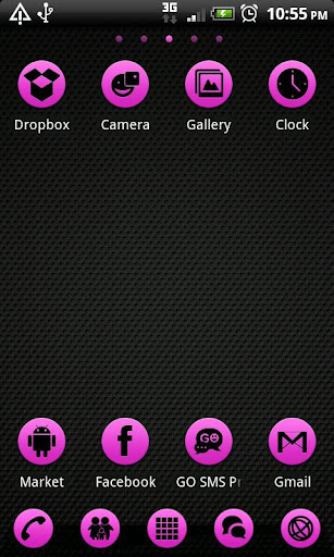 Pink Night GOLauncher EX Theme