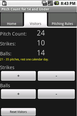 Baseball Pitch Counter 8 to 14