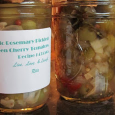 Garlic Rosemary Pickled Green Cherry Tomatoes
